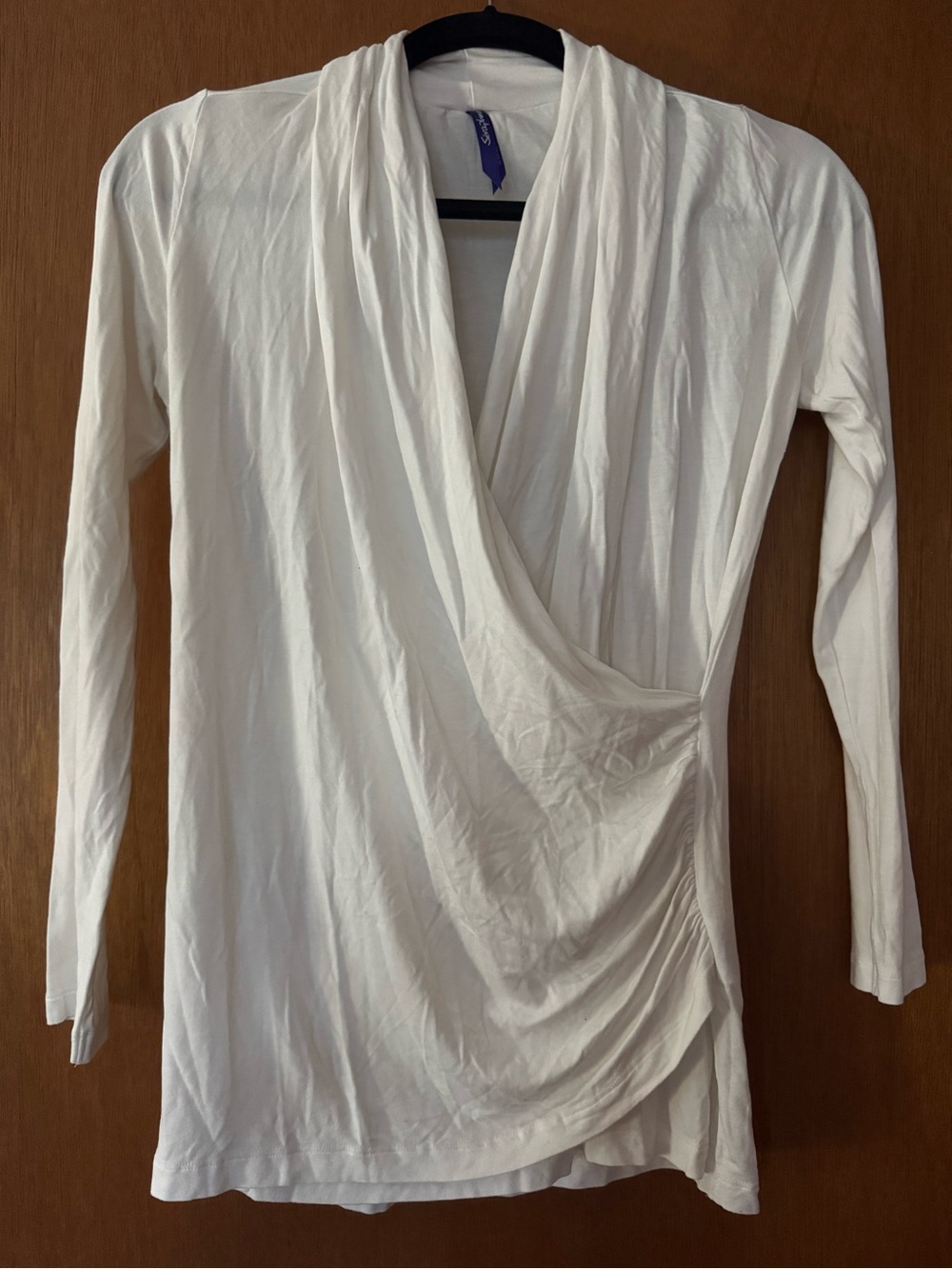 Seraphine - White Draped Long Sleeve Top